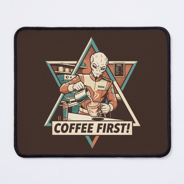 Item preview, Retro Alien Barista Coffee First Vintage Graphic designed and sold by DuckOddity.