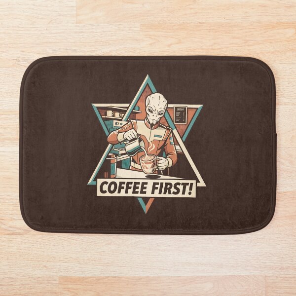 Artikelvorschau, Retro Alien Barista Coffee First Vintage Grafik entworfen und verkauft von DuckOddity.