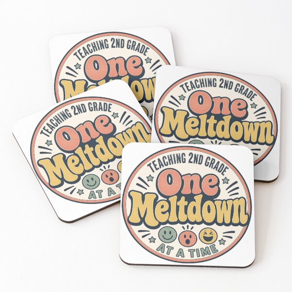 Item preview, Retro Teaching 2nd Grade One Meltdown At A Time Funny Teacher Badge Sticker designed and sold by FestivityFinds.