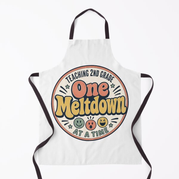 Item preview, Retro Teaching 2nd Grade One Meltdown At A Time Funny Teacher Badge Sticker designed and sold by FestivityFinds.