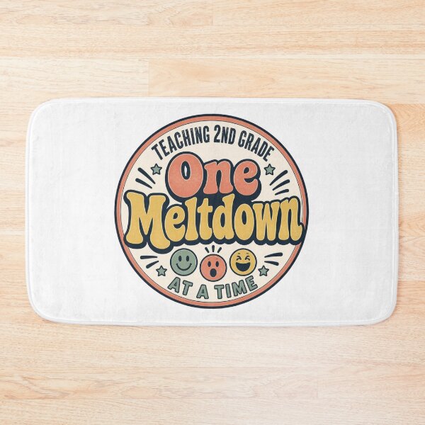 Item preview, Retro Teaching 2nd Grade One Meltdown At A Time Funny Teacher Badge Sticker designed and sold by FestivityFinds.