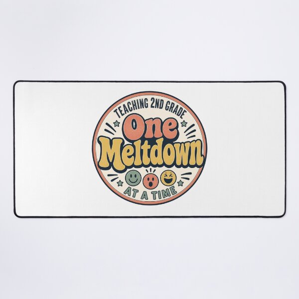 Item preview, Retro Teaching 2nd Grade One Meltdown At A Time Funny Teacher Badge Sticker designed and sold by FestivityFinds.