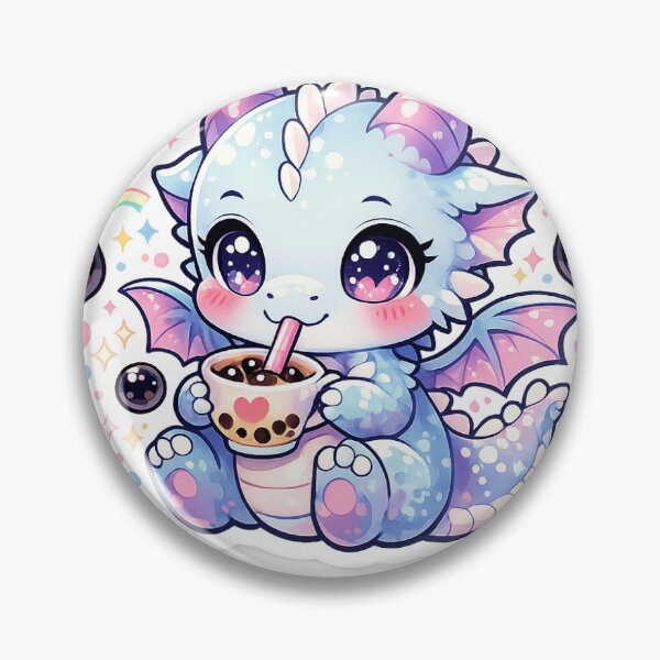 Item preview, Dragon Companion Boba Sticker Kawaii Anime Fantasy for Boba Lovers & Otakus designed and sold by CutePrintCorner.