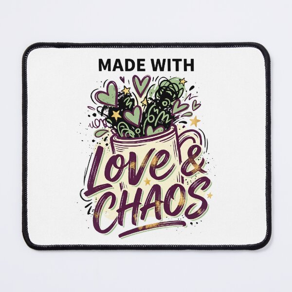 Item preview, Made with Love & Chaos | Vibrant Doodle Art & Typography designed and sold by BumbleBloom7.