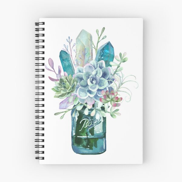Item preview, Succulent, crystal, bouquet, crystals, cacti, flowers, ball jar, vase, watercolor designed and sold by SouthPrints.