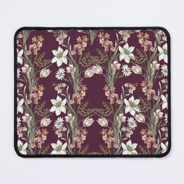 Item preview, Deep Plum Botanical Lily and Blush Tulip Pattern. designed and sold by Jyoti-Quotes.