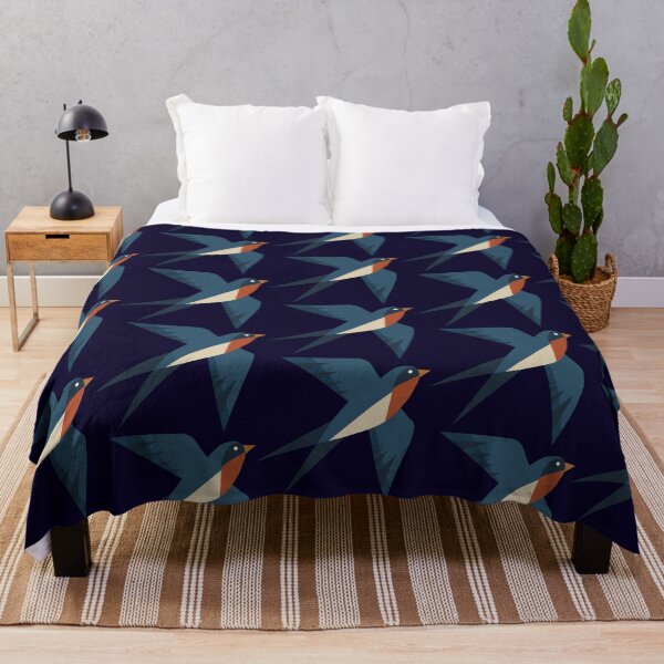 Item preview, Geometric flying swallow bird. Traditional Scandinavian folk art animal motif isolated on white background. designed and sold by Aumpuk.