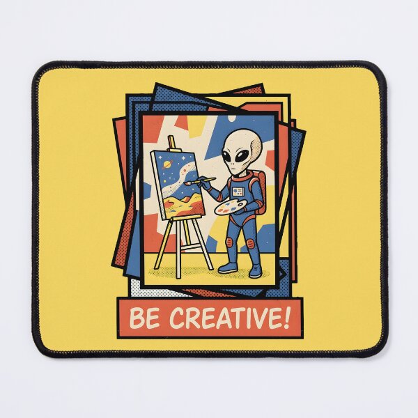 Item preview, Alien Artist Be Creative Vintage Comic Illustration designed and sold by DuckOddity.