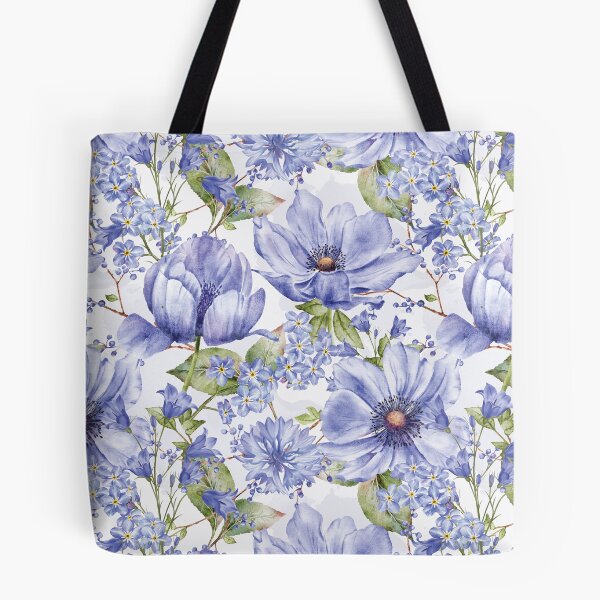 Item preview, Blue Anemone Watercolour Floral Pattern designed and sold by GabrielleStudio.