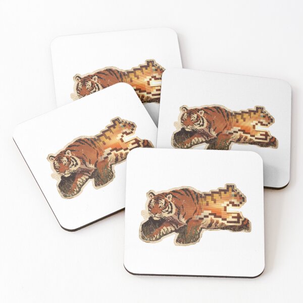 Item preview, Glitch Tiger Pixel Art - Digital Distortion Transition designed and sold by Mr. Pawsome.
