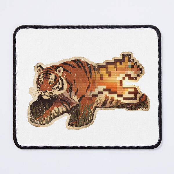 Item preview, Glitch Tiger Pixel Art - Digital Distortion Transition designed and sold by Mr. Pawsome.