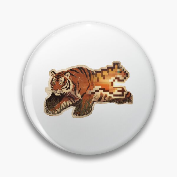 Artikelvorschau, Glitch Tiger Pixel Art – Digitaler Verzerrungsübergang entworfen und verkauft von Mr. Pawsome.