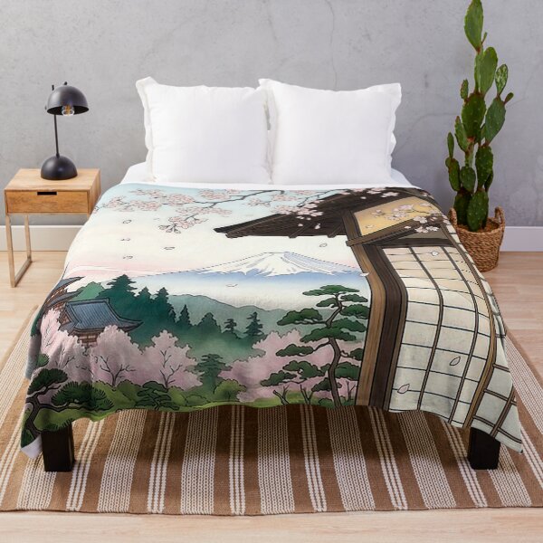 Item preview, Japanese Cat Sleeping Sakura Garden Mount Fuji designed and sold by pastbarack.
