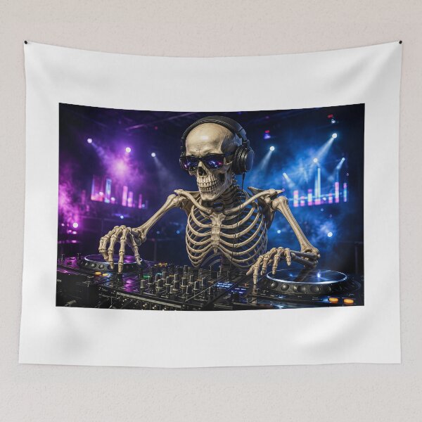 Item preview, Skeleton DJ at club designed and sold by karlosss.