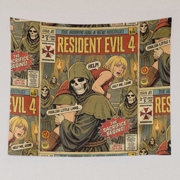 Item preview, Resident Evil 4 Ashley Vintage Retro Comic Cover Art designed and sold by Back2Collage.