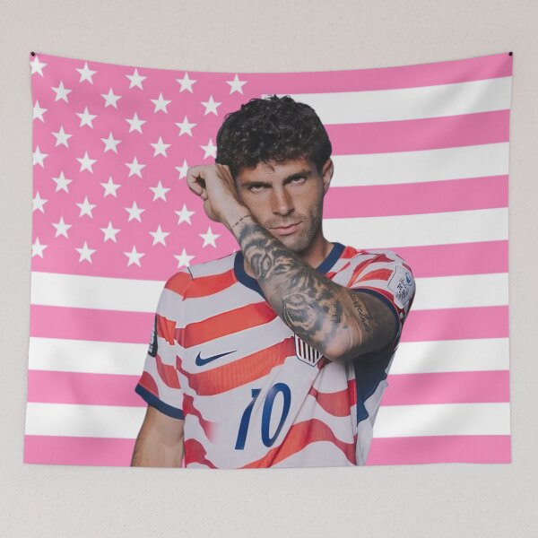 Item preview, Pulisic Pink Flag designed and sold by thecollegetalk.
