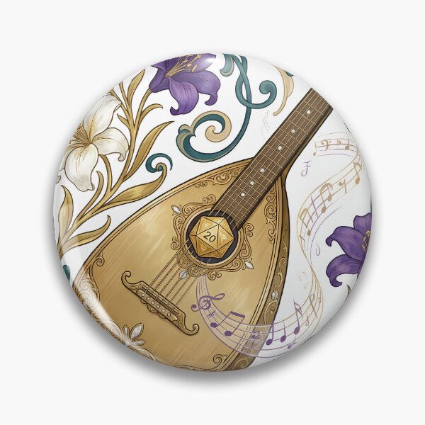Item preview, Art Nouveau Bard Lute Floral Fantasy Elegant TTRPG Musician designed and sold by WorldShop17.