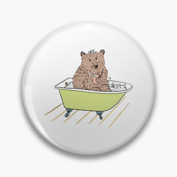 Item preview, Bear Bathtime Cute Cartoon Grizzly In Bathtub designed and sold by ToonEra.
