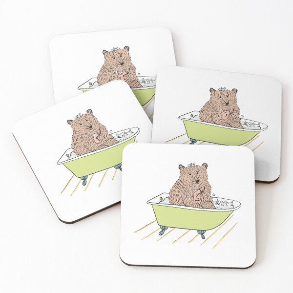 Item preview, Bear Bathtime Cute Cartoon Grizzly In Bathtub designed and sold by ToonEra.