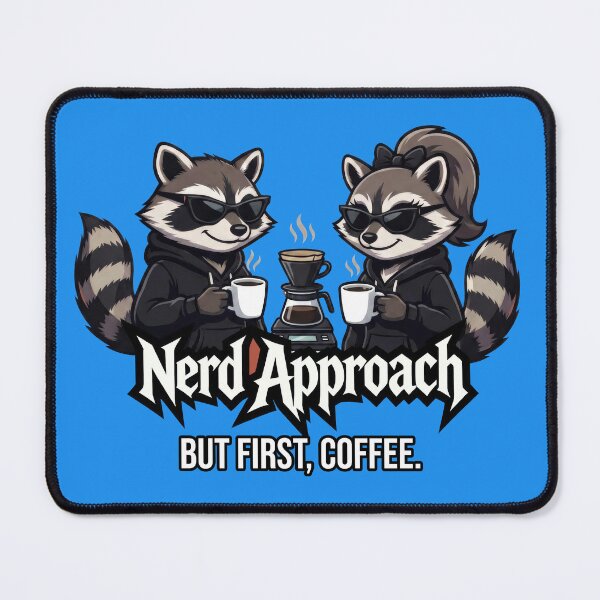 Item preview, Coffee Lovers Raccoon Couple, But First Coffee  designed and sold by NerdApproach.