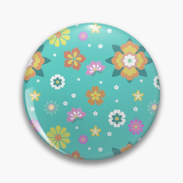 Item preview, Seamless floral pattern with colorful decorative flowers in a playful flat design style. Bright pastel flowers scattered on a turquoise background, creating a cheerful and lively surface pattern. designed and sold by Aumpuk.