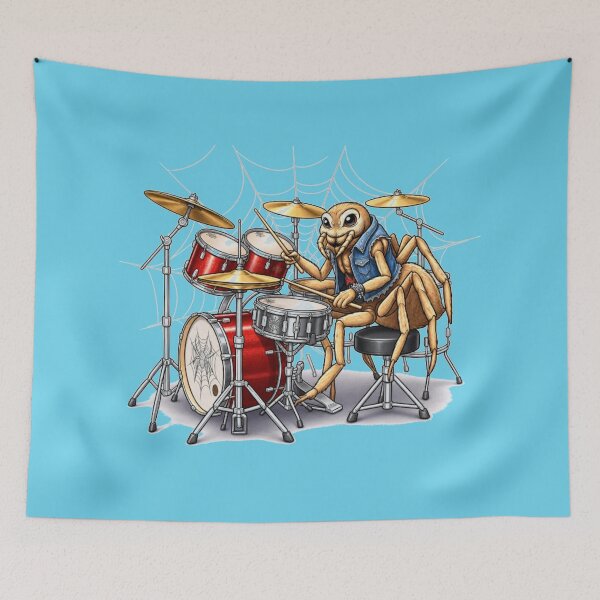 Item preview, Spider Drummer Rock Band Funny Cute Animal Playing Drums designed and sold by Evelashop.