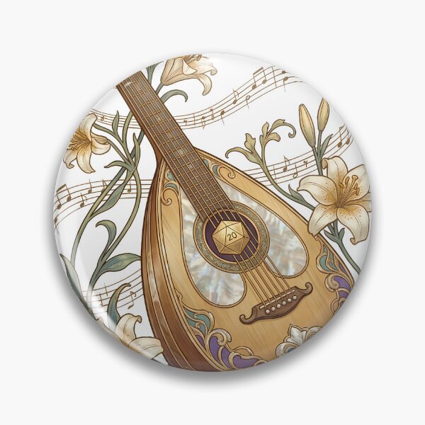 Item preview, Art Nouveau Bard Lute Floral Fantasy Elegant TTRPG Musician designed and sold by WorldShop17.