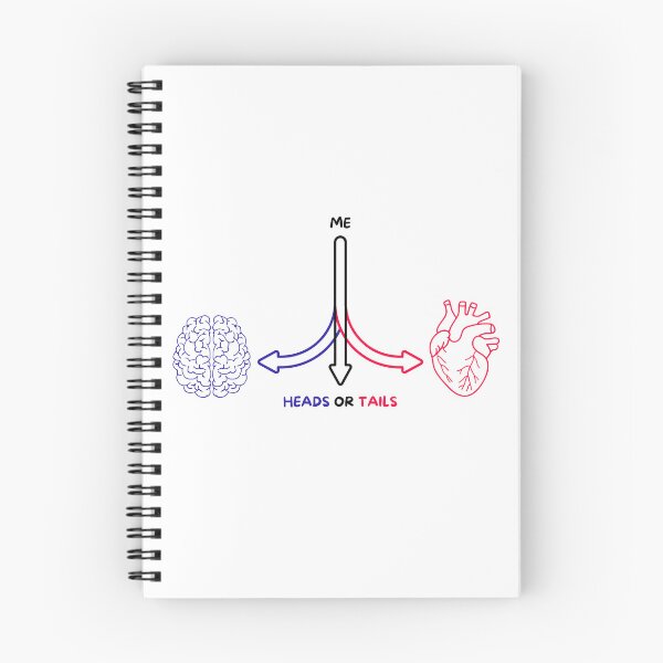Item preview, Heads or Tails – Brain vs Heart Minimalist Line Art designed and sold by Avohai!.