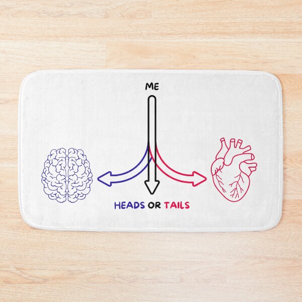 Item preview, Heads or Tails – Brain vs Heart Minimalist Line Art designed and sold by Avohai!.