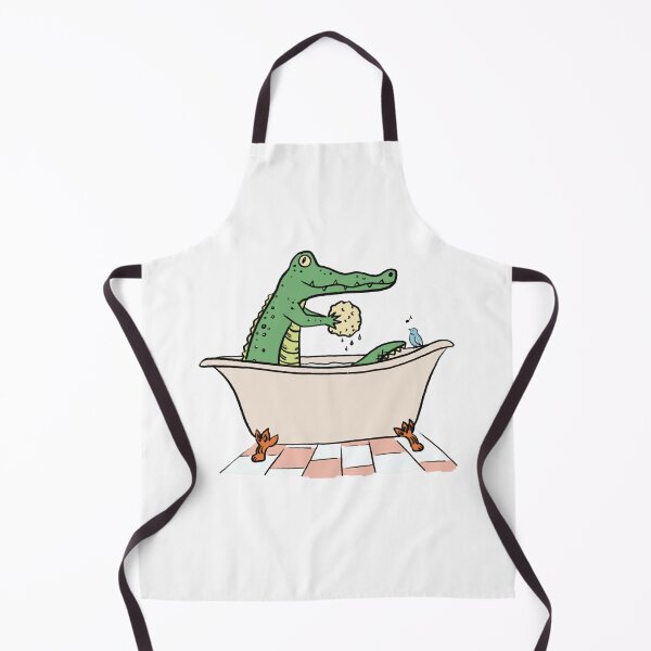 Item preview, Crocodile Bathtime Cute Alligator Washing With Sponge Design designed and sold by ToonEra.
