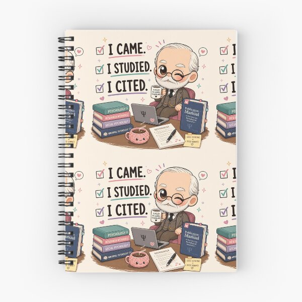 Item preview, I Came. I Studied. I Cited. | Cute Freud Chibi Psychology Student | Academic Humor | APA Citation | Kawaii Psych Gif designed and sold by Freudian Slip Co..