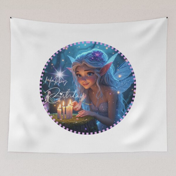 Item preview, Enchanted Fairy Birthday Magic - Whimsical Forest Fae Cake Topper Art designed and sold by dcohea.
