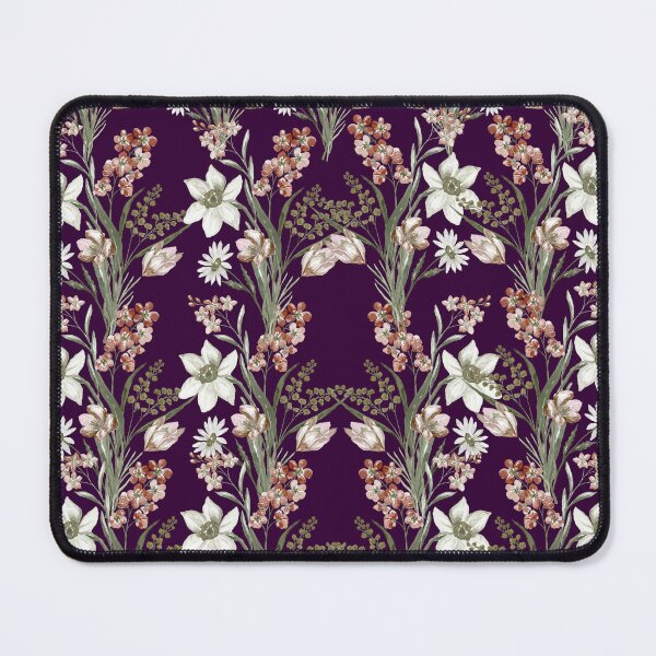 Item preview, Deep Purple Botanical Lily and Blush Tulip Pattern designed and sold by Jyoti-Quotes.