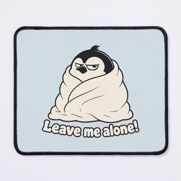 Item preview, Leave Me Alone Meme — Funny Chubby Penguin Wrapped in Blanket — Sarcastic Cozy designed and sold by MalisoStickers.