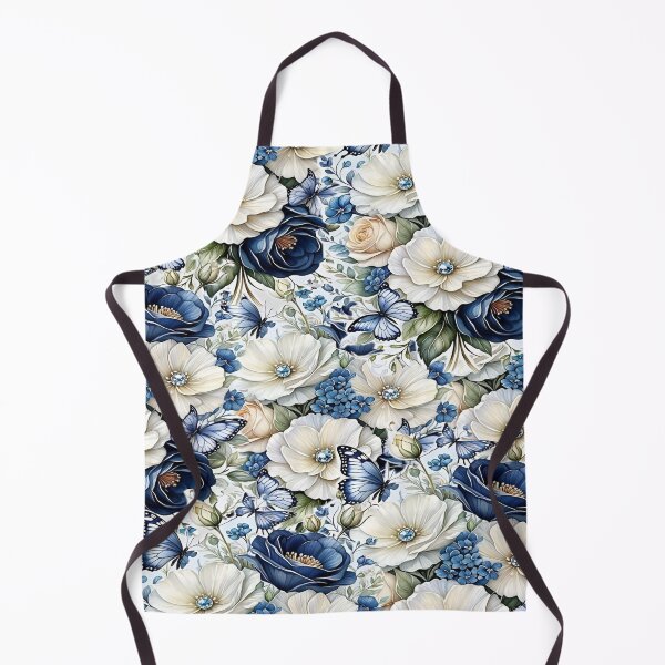 Item preview, Floral Seamless Pattern An Elegant Blue and White Flowers with Delicate Butterflies Against a Soft Cream Background Repeat Seamless Pattern designed and sold by Matt_Smith.