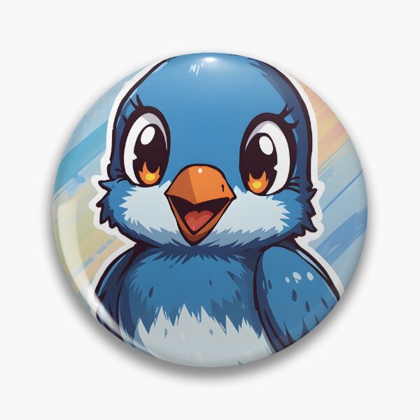 Item preview, Cute Bluebird Sticker | Kawaii Blue Bird Illustration | Happy Cartoon Songbird | Anime Bird Art designed and sold by dreamz-world.