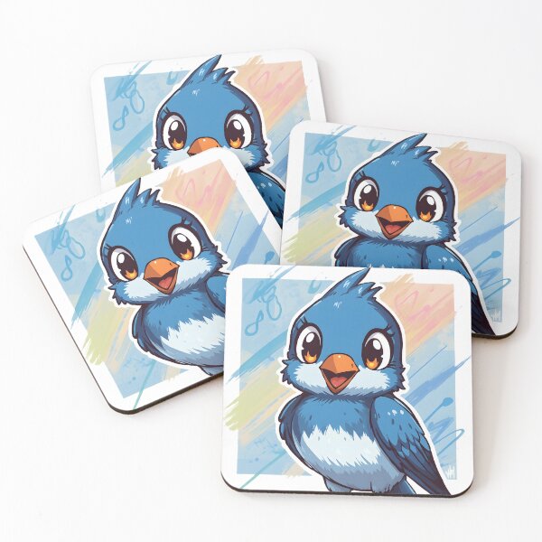 Item preview, Cute Bluebird Sticker | Kawaii Blue Bird Illustration | Happy Cartoon Songbird | Anime Bird Art designed and sold by dreamz-world.