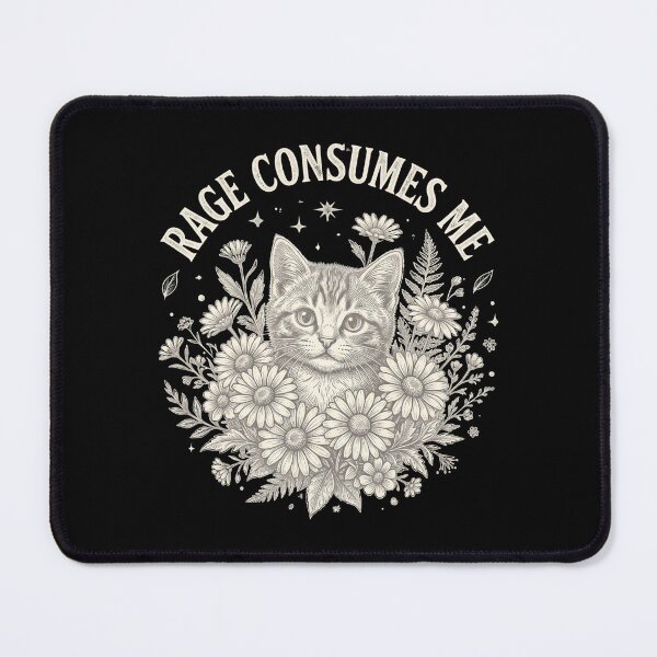 Item preview, Rage Consumes Me Funny Kitten Floral designed and sold by dudelinart.