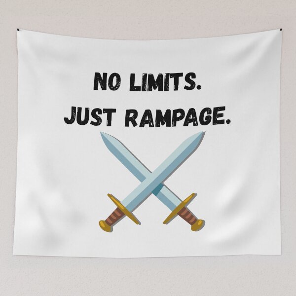 Item preview, No Limits. Just Rampage. ⚔️ | Bold Motivational Typography Design designed and sold by UrbanEchoHub.