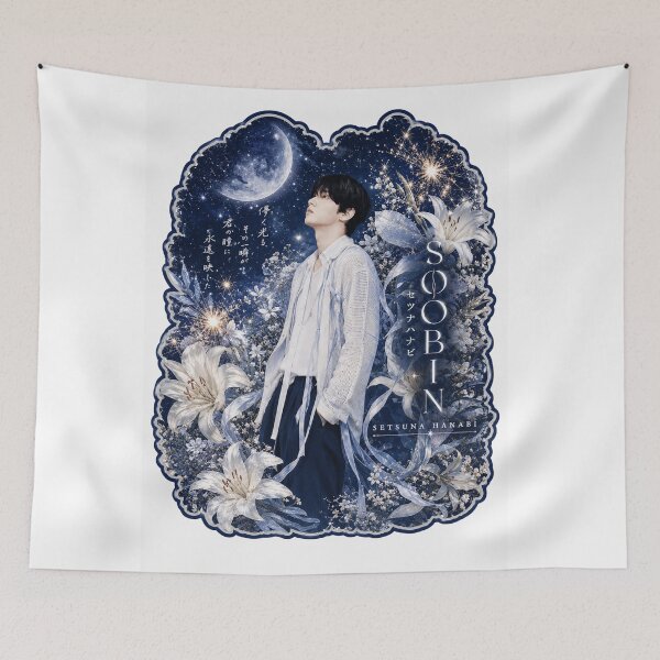 Item preview, TXT Soobin Setsuna Hanabi sparkler sticker with white lilies and moon designed and sold by Valeree Store.