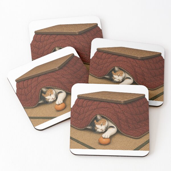 Item preview, Sleepy Calico Cat in a Kotatsu Reaching for Mikan designed and sold by Aguri-tei.