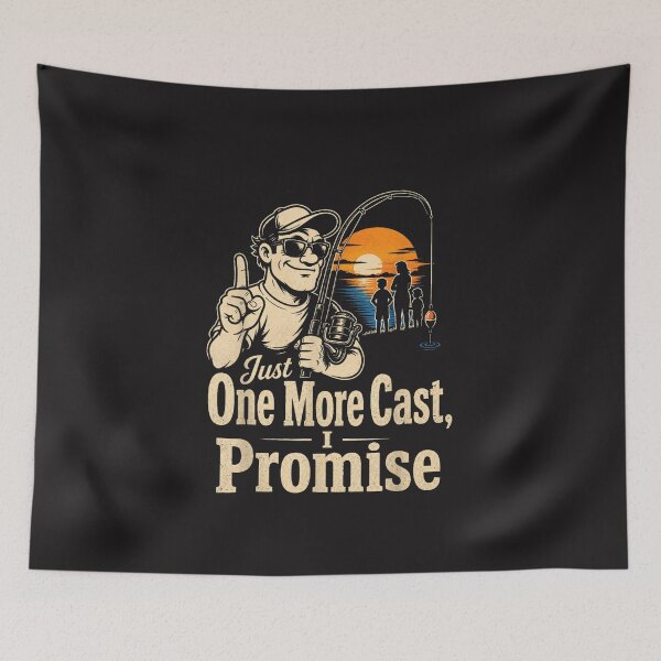 Item preview, Just One More Cast I Promise Funny Fishing Dad Angler Family Graphic designed and sold by kiralynstration.