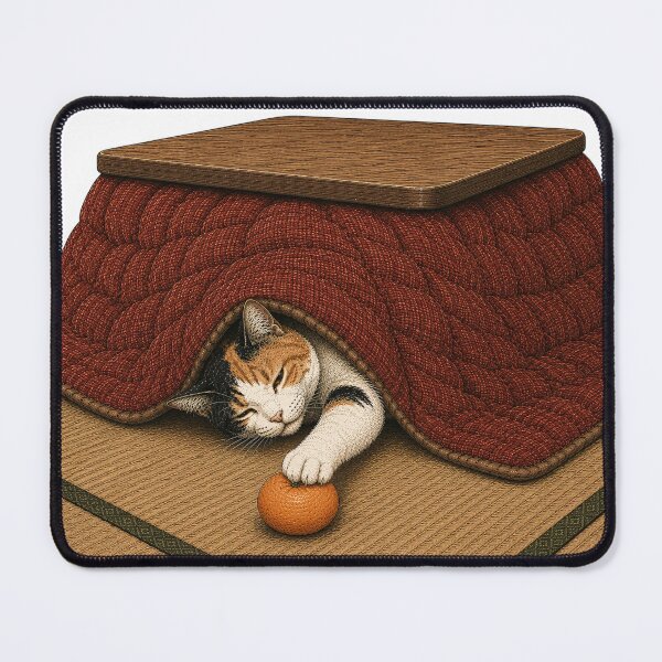 Item preview, Sleepy Calico Cat in a Kotatsu Reaching for Mikan designed and sold by Aguri-tei.