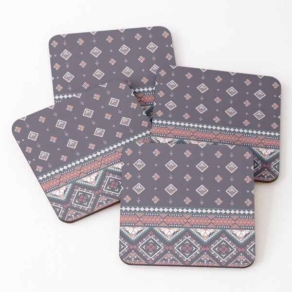 Item preview, Dark Plum Boho Geometric Aztec Pattern designed and sold by Aumpuk.