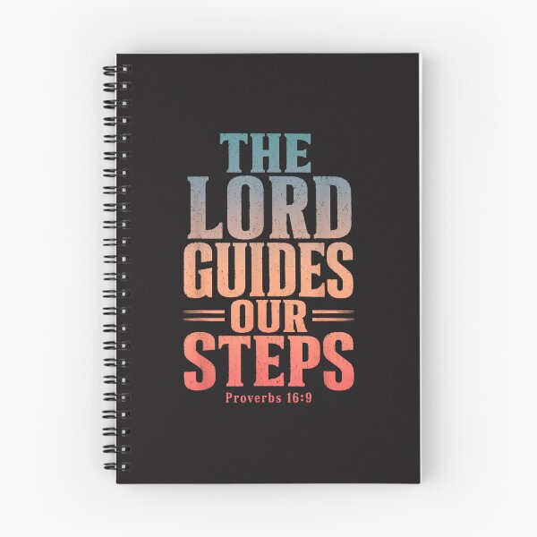 Item preview, The Lord Guides Our Steps Proverbs 16:9 Christian Bible Verse Faith Graphic designed and sold by kiralynstration.