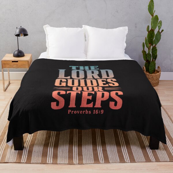 Item preview, The Lord Guides Our Steps Proverbs 16:9 Christian Bible Verse Faith Graphic designed and sold by kiralynstration.