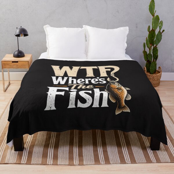 Item preview, WTF Where's The Fish Funny Fishing Angler Vintage Fisherman Graphic designed and sold by kiralynstration.