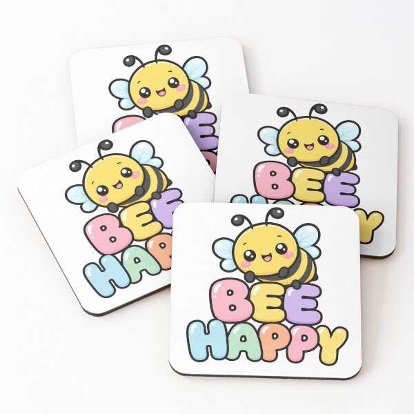 Item preview, Bee Happy Cute Kawaii Bee with Saying designed and sold by BoosterShop.