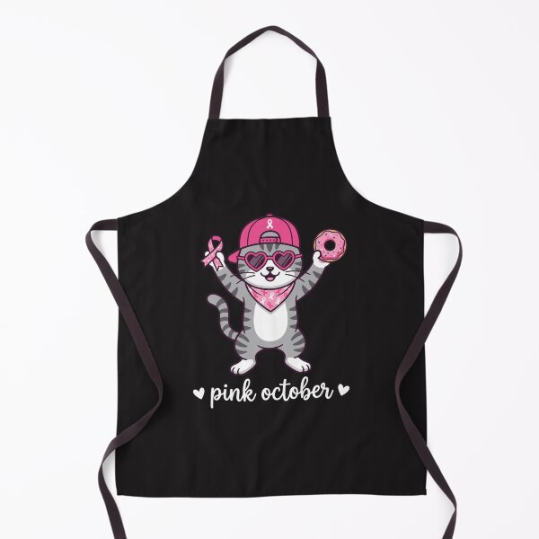 Item preview, Cute Cat Pink October Breast Cancer Awareness Pink Ribbon Graphic designed and sold by kiralynstration.