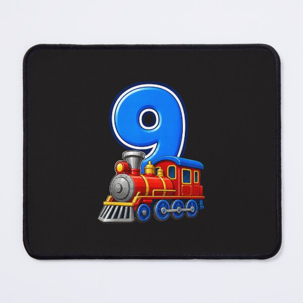 Item preview, Train Number 9 Birthday Boy Railroad Kids 9th Birthday Party Graphic designed and sold by kiralynstration.